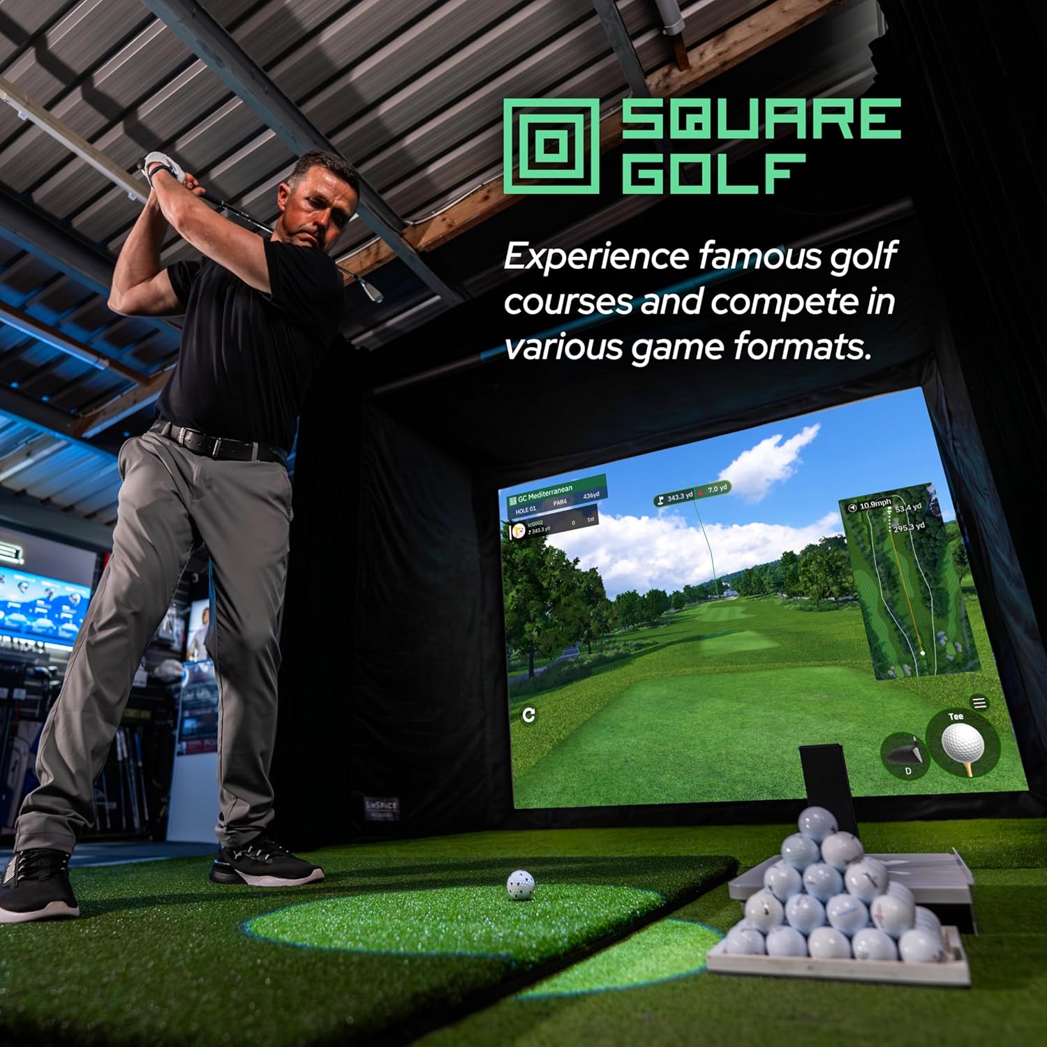 Buy Square,Square Golf Indoor Golf Launch Monitor – Portable Golf Simulator & Swing Analysis System - Gadcet UK | UK | London | Scotland | Wales| Near Me | Cheap | Pay In 3 | Golf Training Aids